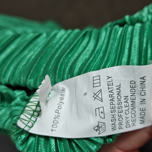 Oversized 2piece Pleated Long Sleeve Button Blouse Top Wide Leg Short Set Size S - Picture 14 of 16